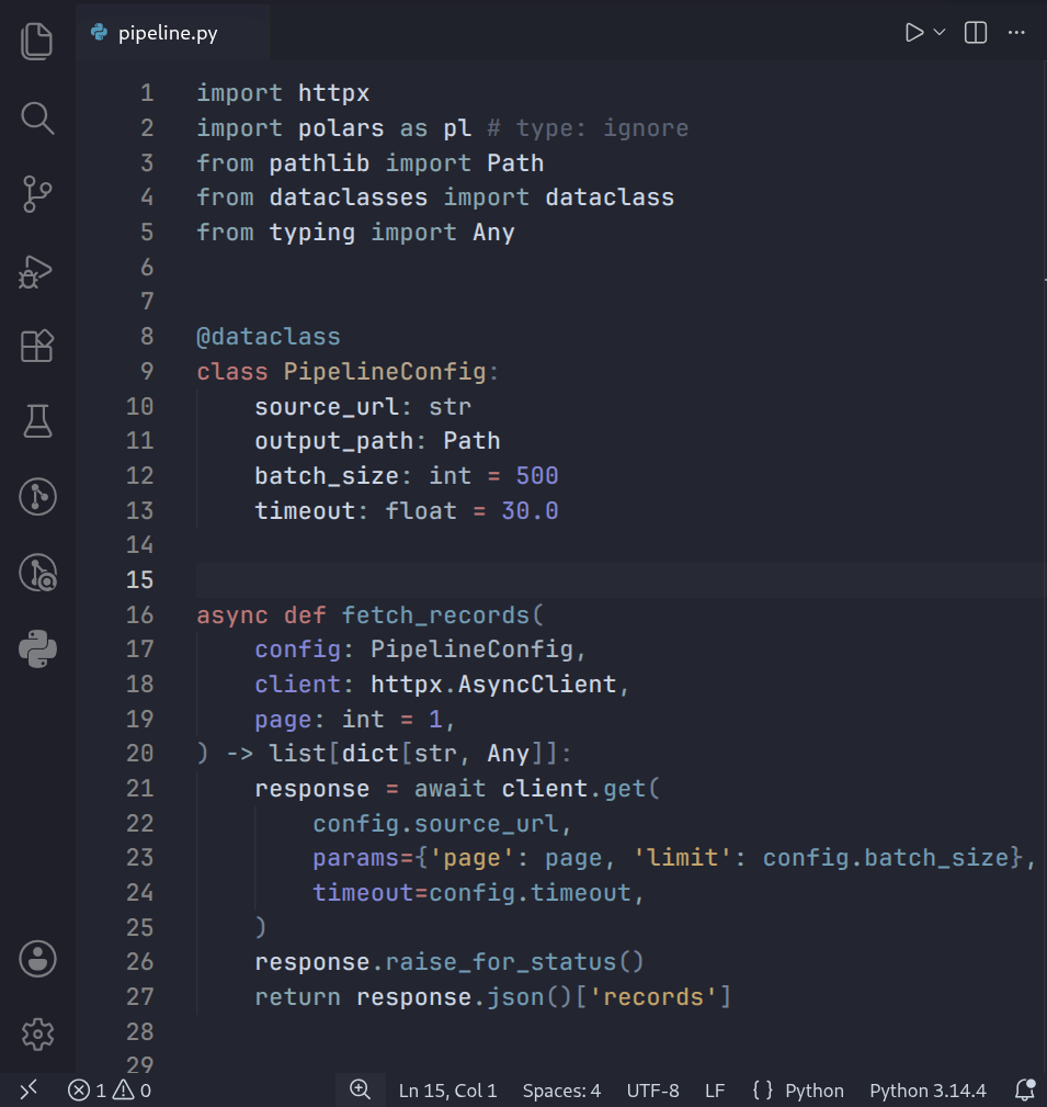 Atlantico Python screenshot