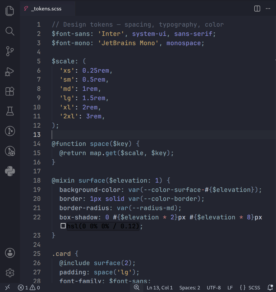 Atlantico SCSS screenshot