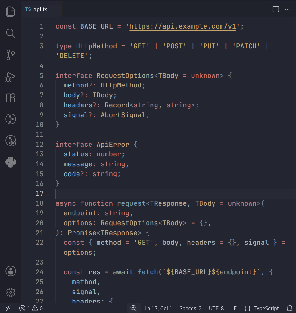 Atlantico TypeScript screenshot